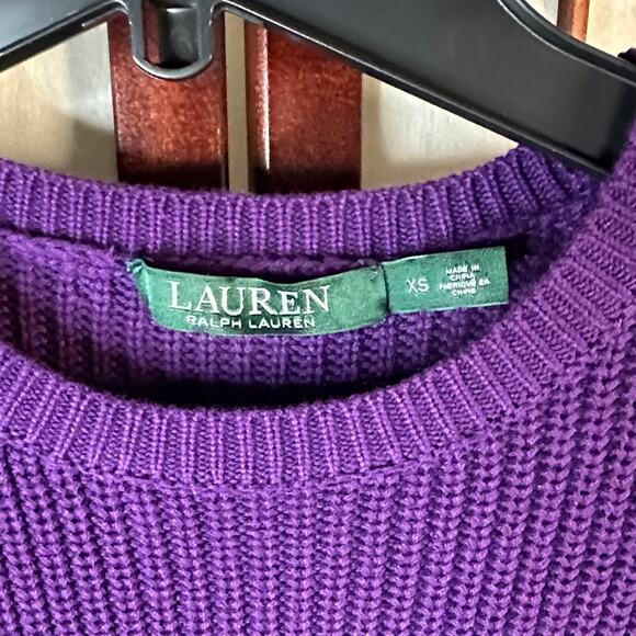 Ralph Lauren Purple Sweater with Black Bow Accents - Picture 2 of 13